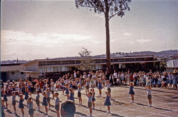 First 3 classrooms, parade ground and hall and presbytery